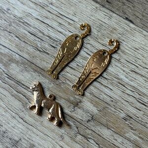 Three Gold Cat Charms